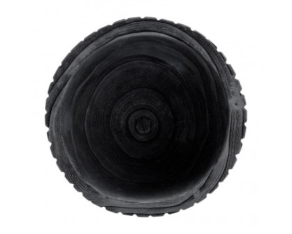 Sagebrook 8" Wood Ridged Bowl - Black