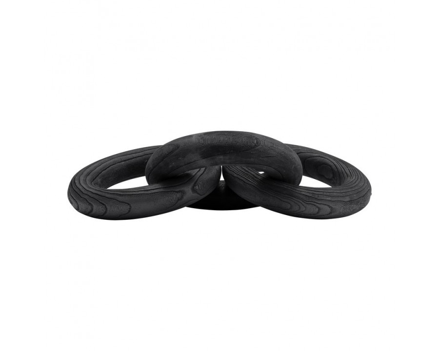 Sagebrook 21" 3 Wooden Rings - Black