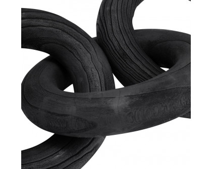 Sagebrook 21" 3 Wooden Rings - Black