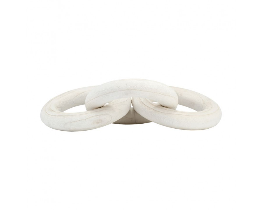 Sagebrook 21" 3 Wooden Rings - White