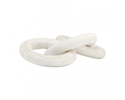 Sagebrook 21" 3 Wooden Rings - White