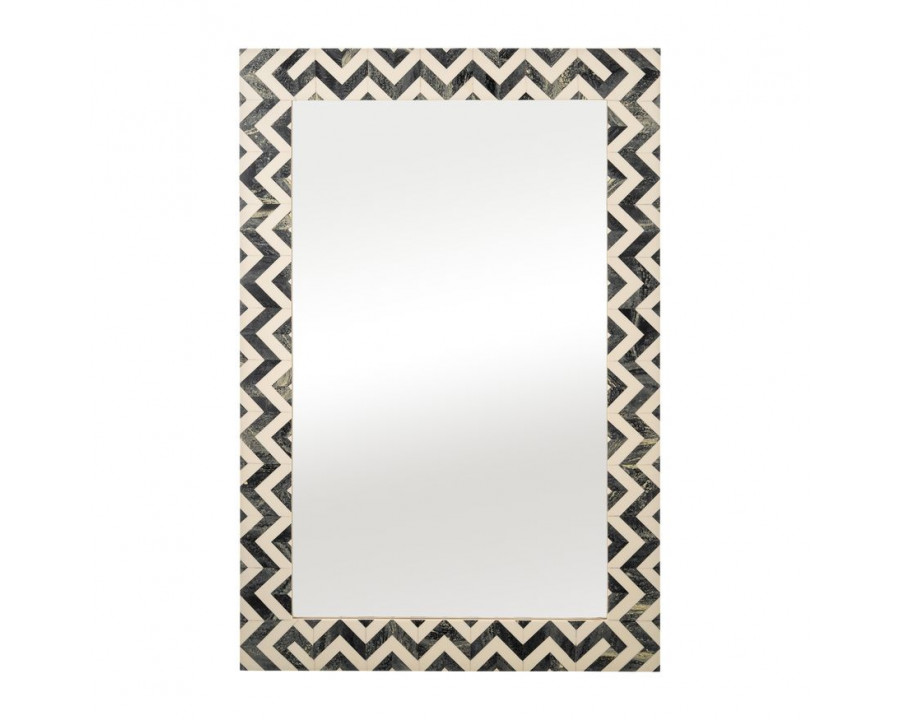 Sagebrook Resin Chevron Rect Mirror - Gray/White