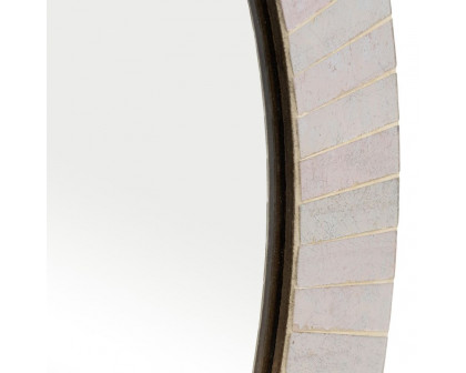 Sagebrook Mosaic Round Tiled Mirror - Champagne