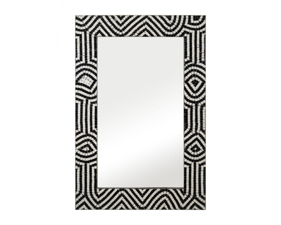 Sagebrook Mosaic Modern Tiled Rect Mirror - Black/White