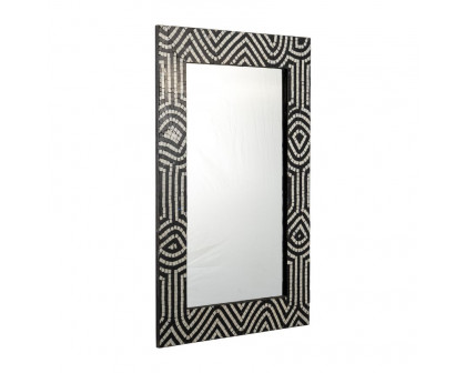 Sagebrook Mosaic Modern Tiled Rect Mirror - Black/White