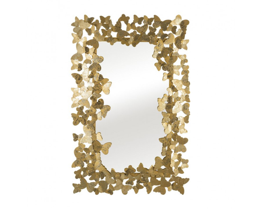 Sagebrook Metal Butterfly Rect Mirror - Gold