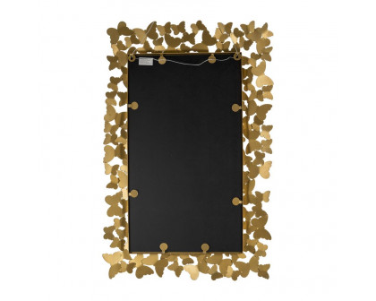 Sagebrook Metal Butterfly Rect Mirror - Gold