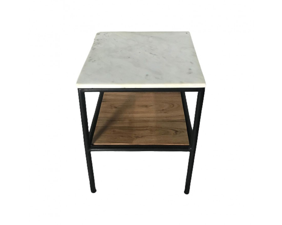 Sagebrook - Side Table Marble Top in Brown/White