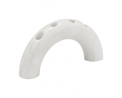 Sagebrook - 10" Marble 4-Taper Candle Holder in White