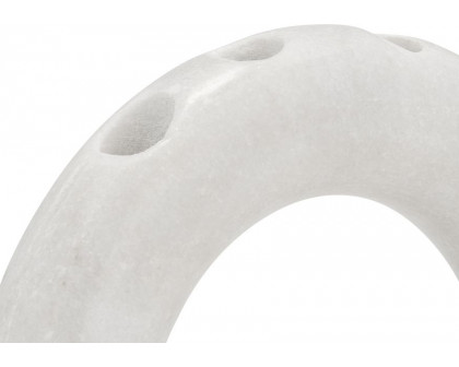 Sagebrook - 10" Marble 4-Taper Candle Holder in White