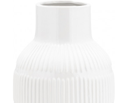 Sagebrook 21" Ceramic Pearl Stripe Vase - White