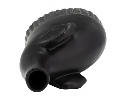 Sagebrook 9" Ceramic Elephant Decor - Matte Black