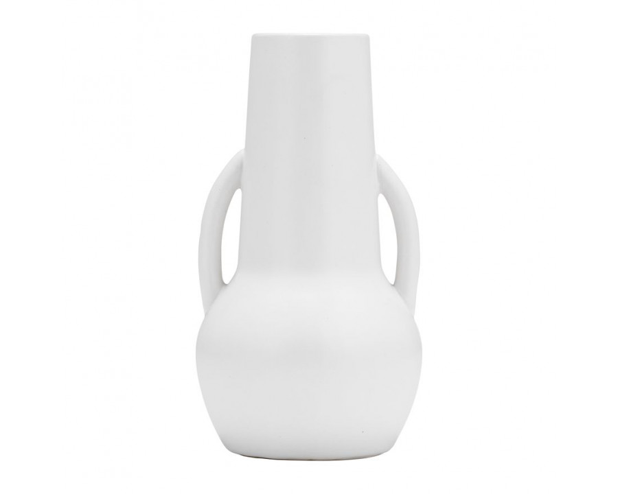 Sagebrook 8" Ceramic Vase With Handles - White