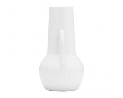 Sagebrook 8" Ceramic Vase With Handles - White