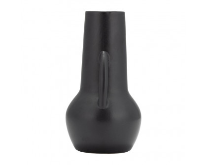 Sagebrook 8" Ceramic Vase With Handles - Black