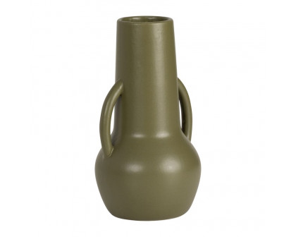 Sagebrook 8" Ceramic Vase With Handles - Olive