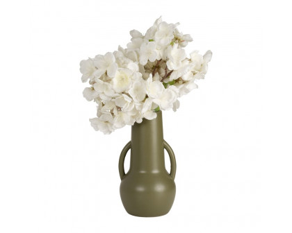 Sagebrook 8" Ceramic Vase With Handles - Olive