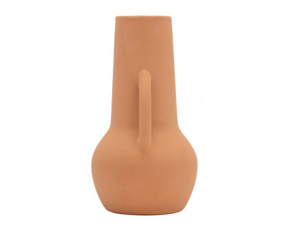 Sagebrook 8" Ceramic Vase With Handles - Terracotta