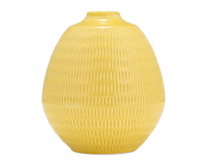 Sagebrook - 7" Ceramic Stripe Oval Vase