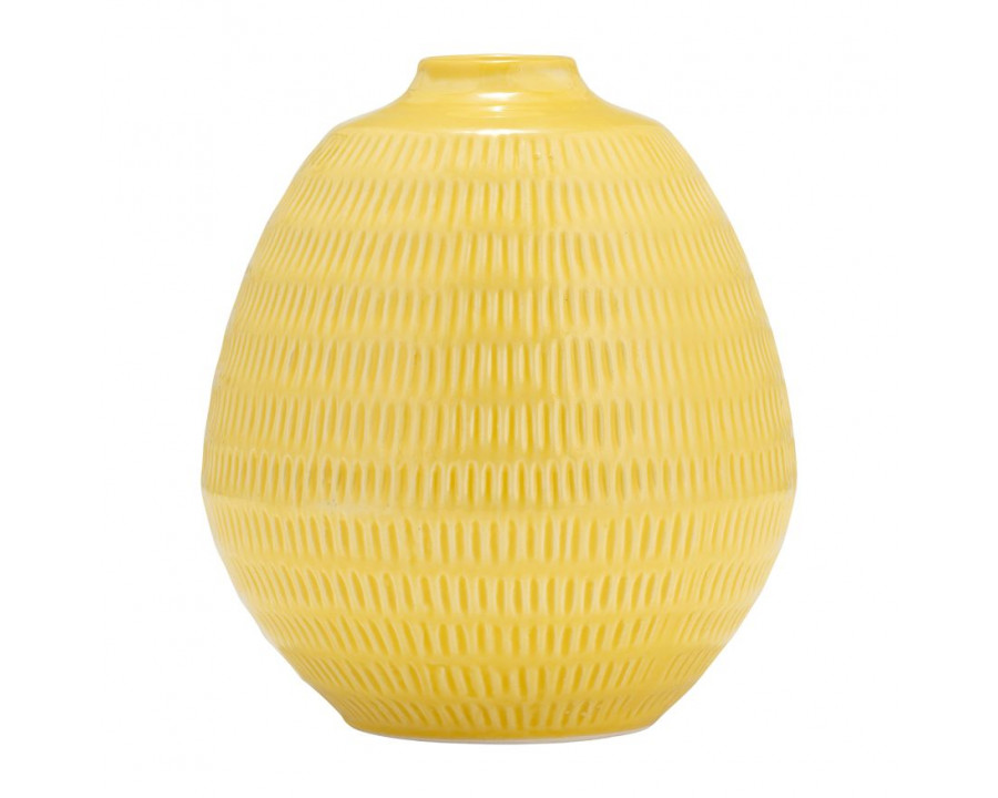 Sagebrook 7" Ceramic Stripe Oval Vase