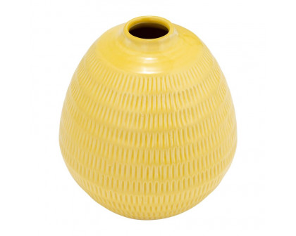 Sagebrook 7" Ceramic Stripe Oval Vase