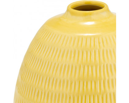 Sagebrook 7" Ceramic Stripe Oval Vase - Yellow