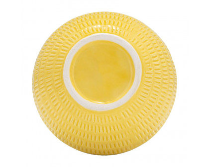 Sagebrook 7" Ceramic Stripe Oval Vase - Yellow