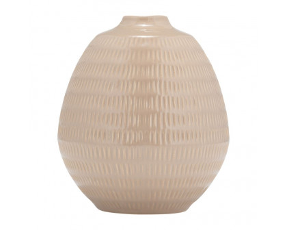 Sagebrook 7" Ceramic Stripe Oval Vase