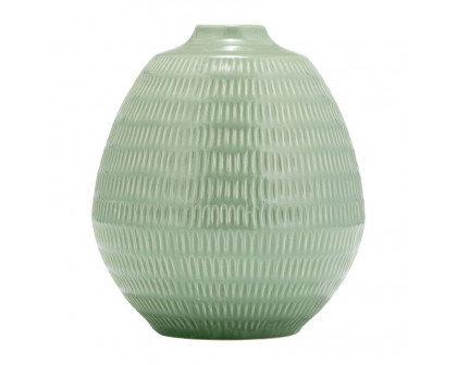 Sagebrook 7" Ceramic Stripe Oval Vase