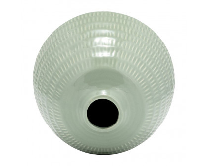 Sagebrook 7" Ceramic Stripe Oval Vase - Dark Sage