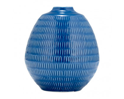 Sagebrook 7" Ceramic Stripe Oval Vase