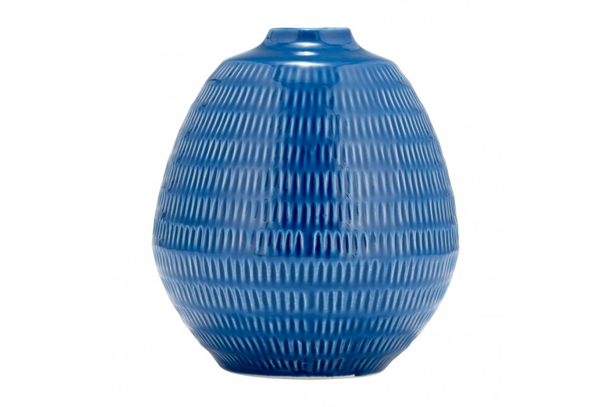 Sagebrook™ 7" Ceramic Stripe Oval Vase - Coastal Blue