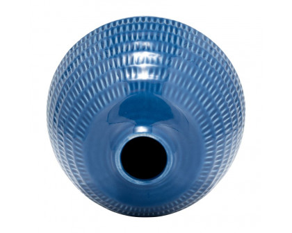 Sagebrook™ 7" Ceramic Stripe Oval Vase - Coastal Blue