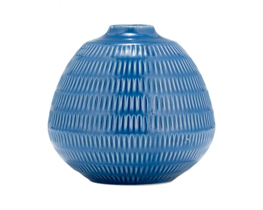 Sagebrook 6" Ceramic Stripe Oval Vase