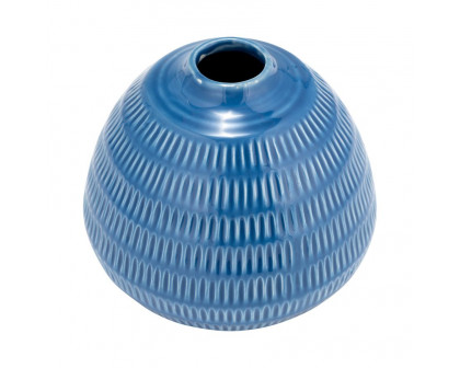 Sagebrook 6" Ceramic Stripe Oval Vase