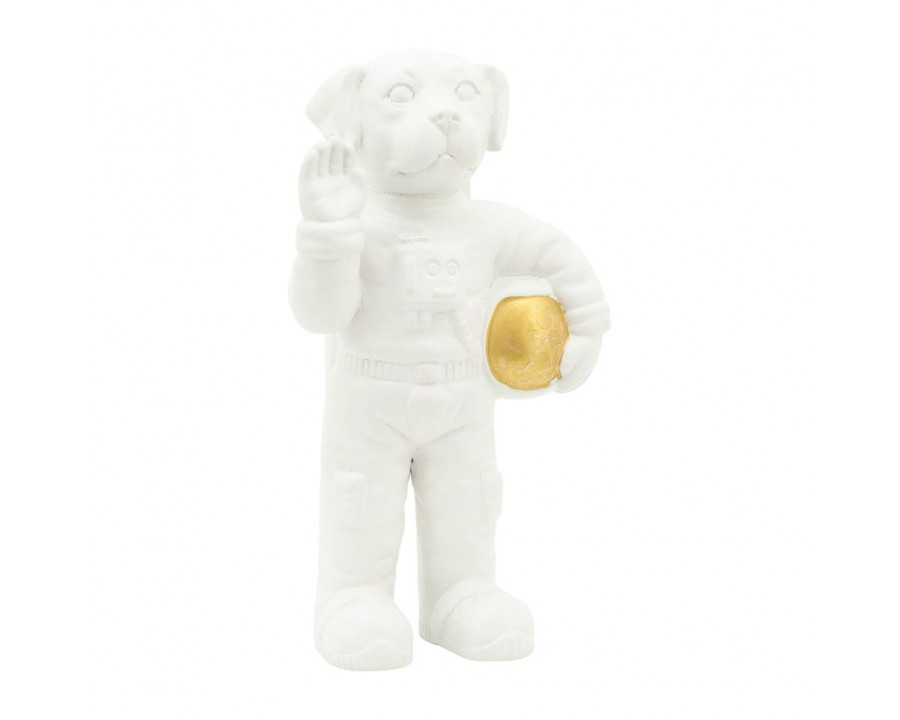 Sagebrook 12" Ceramic Astro Dog Decor - White/Gold