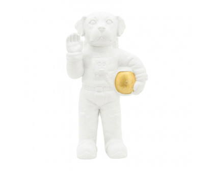 Sagebrook 12" Ceramic Astro Dog Decor - White/Gold