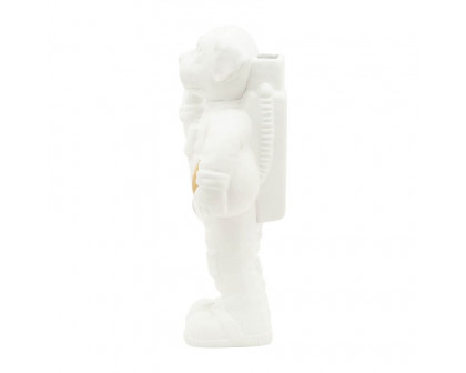 Sagebrook 12" Ceramic Astro Dog Decor - White/Gold