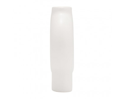 Sagebrook 7" Ceramic Donut Footed Vase - White