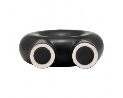 Sagebrook 7" Ceramic Donut Footed Vase - Black