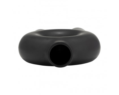 Sagebrook 7" Ceramic Donut Footed Vase - Black