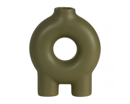 Sagebrook 7" Ceramic Donut Footed Vase