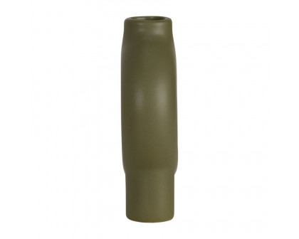 Sagebrook 7" Ceramic Donut Footed Vase - Olive