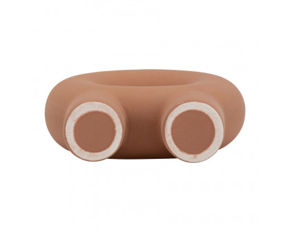 Sagebrook 7" Ceramic Donut Footed Vase - Terracotta