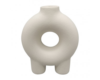 Sagebrook 7" Ceramic Donut Footed Vase