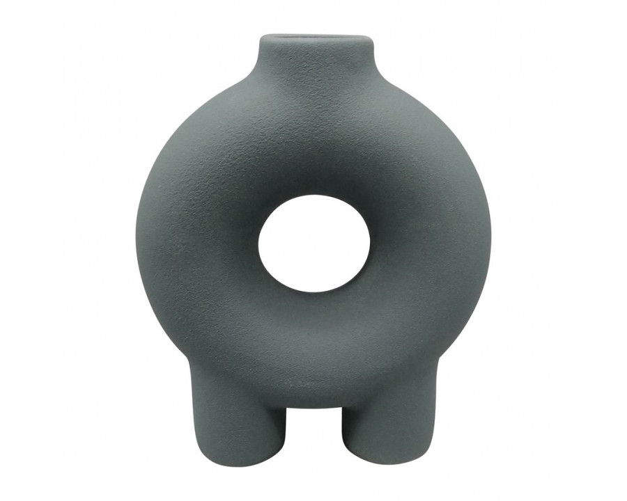 Sagebrook 7" Ceramic Donut Footed Vase