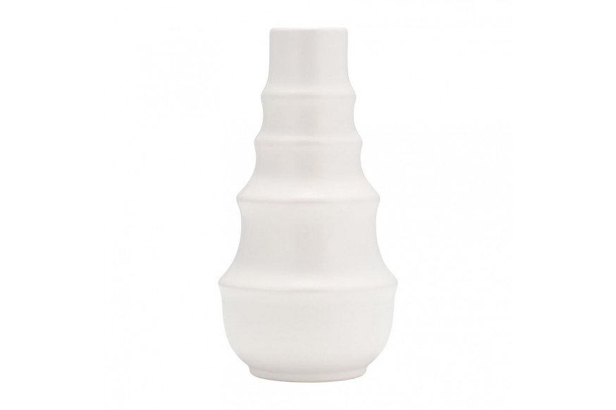 Sagebrook™ 11" Ceramic Ring Pattern Vase - White