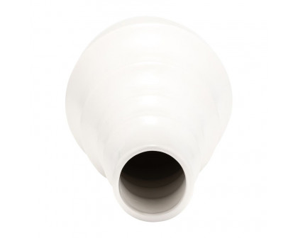 Sagebrook™ 11" Ceramic Ring Pattern Vase - White