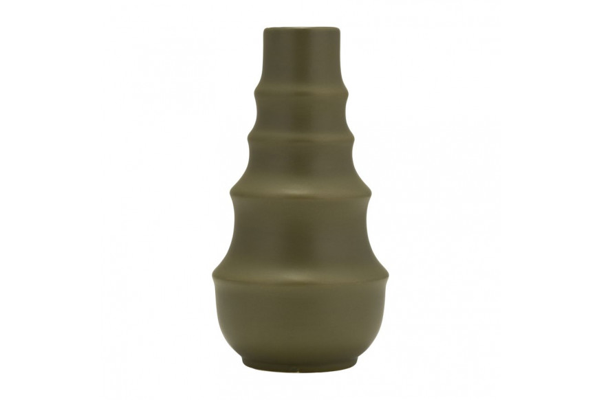 Sagebrook™ 11" Ceramic Ring Pattern Vase - Olive