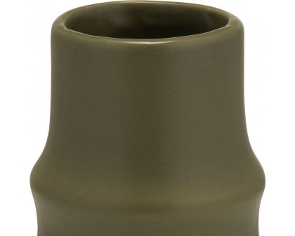 Sagebrook™ 11" Ceramic Ring Pattern Vase - Olive